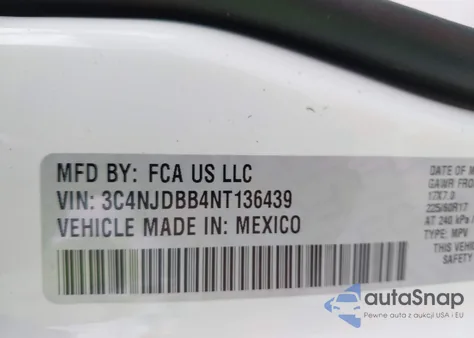 2022 Jeep Compass Latitude из США, поврежденный, VIN 3C4NJDBB4NT136439